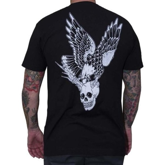 DISCONTINUED!! Vengeance Skull Eagle Black Tee Tattoo Art S-M-L NWT - Picture 1 of 4